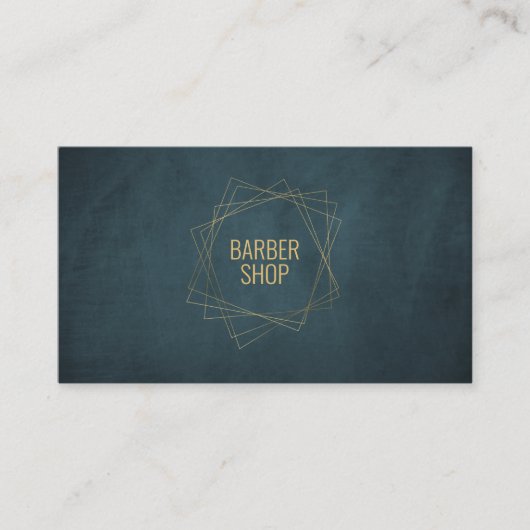 バーバーバーショップラグジュアリーネイビー金ゴールドアポイントメントテンプレート 予約カード (正面)