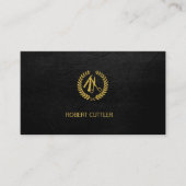 バーバーバーショップラグジュアリーブラックロゴアポイントメントテンプレート 予約カード (正面)