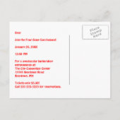 バーバーバーショップレッドカルテットパーソナライズ招待状 インビテーションポストカード (裏面)