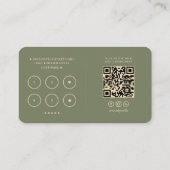 バーバーバーショップロイヤリティパンチセージ金ゴールド理容師ポール 名刺 (裏面)