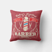 バーバーバーショップ理容師ヒップスタースタイリスト赤白青 クッション (裏面)
