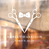 バーバーバーショップ理容師ホワイト ウィンドウサイン (シート2)