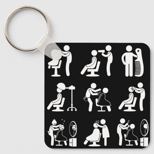 バーバーバーショップ理容師&ヘアスタイリストサルーンルーチン キーホルダー (正面)