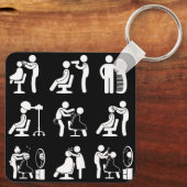 バーバーバーショップ理容師&ヘアスタイリストサルーンルーチン キーホルダー (裏面)