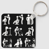 バーバーバーショップ理容師&ヘアスタイリストサルーンルーチン キーホルダー (裏面)