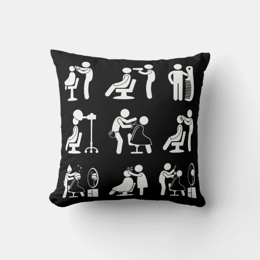 バーバーバーショップ理容師&ヘアスタイリストサルーンルーチン クッション (正面)