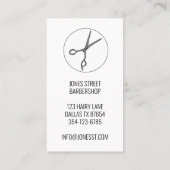 バーバーバーショップ美容師シザーミニマリストカッコいい 名刺 (裏面)