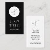 バーバーバーショップ美容師シザーミニマリストカッコいい 名刺 (正面/裏面)