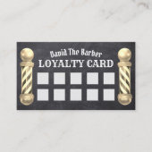 バーバーバーショップ金ゴールド理容師ショップポールシャルボード ロイヤリティカード (正面)