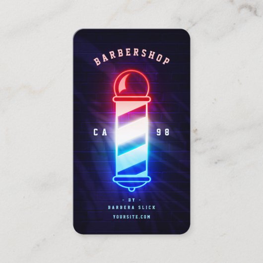 バーバーバーモダンショップネオン理容師ズポール理容師 名刺 (正面)