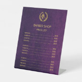 バーバーフェイクショップパープルレザー価格リストサービス 台座サイン (正面)