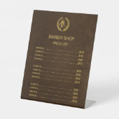 バーバーフェイクショップブラウンレザー価格リストサービス 台座サイン (正面)