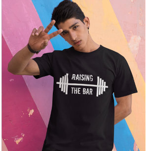 バーバーベルトレーニングジムフィットネスコーチ Tシャツ