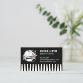 バーバーポール鋏 | コーム 名刺 (スタンド正面)