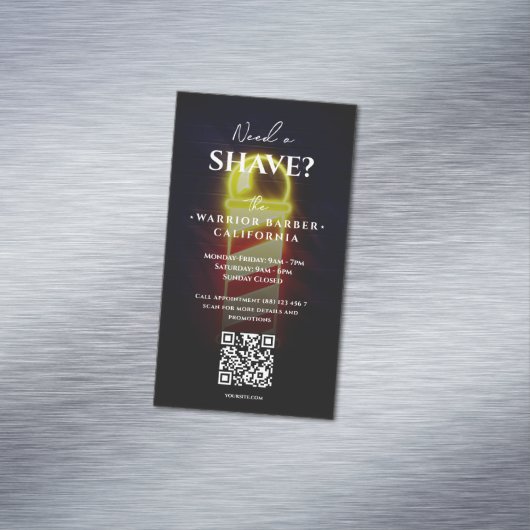 バーバーモダンショップシェーブ理容師のポール理容師オープン マグネット名刺 (インサイチュ)