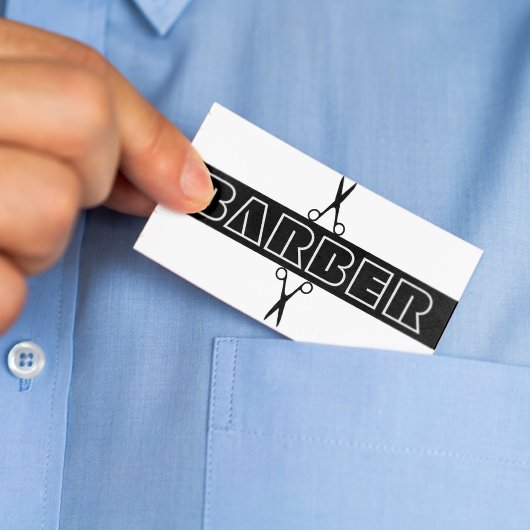 バーバーモダンショップブラックタイポグラフィ名刺 名刺