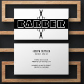 バーバーモダンショップブラックタイポグラフィ名刺 名刺