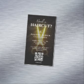 バーバーモダンショップヘアカット理容師開館時間 マグネット名刺 (インサイチュ)
