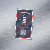 バーバーモダンショップヘアスタイリスト理容師ズポール マグネット名刺 (インサイチュ)