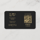 バーバーモダンショップ理容師ポールエレガントブラック金ゴールド 名刺 (裏面)