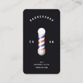 バーバーモダンショップ理容師ポールヘアカット理容師 名刺 (正面)