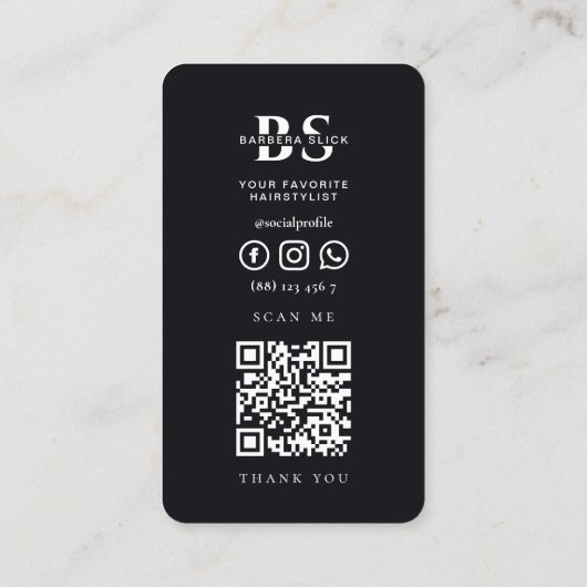 バーバーモダンショップ理容師ポールヘアカット理容師 名刺 (裏面)