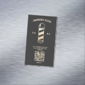 バーバーモダンショップ理容師ポールヘアスタイリストQR マグネット名刺 (インサイチュ)