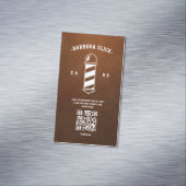 バーバーモダンショップ理容師ポールレザー理容師 マグネット名刺 (インサイチュ)