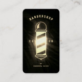 バーバーモダンショップ理容師ポール理容師金ゴールド 名刺 (正面)