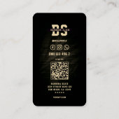 バーバーモダンショップ理容師ポール理容師金ゴールド 名刺 (裏面)