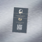 バーバーモダンショップ理容師ポール理容師QR マグネット名刺 (インサイチュ)