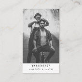 バーバーモダンショップ理容師写真QRコード 名刺 (正面)