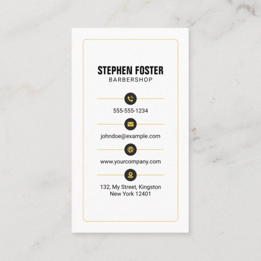 バーバーモダンショップ美容師美容師ヘアカット 名刺 (裏面)