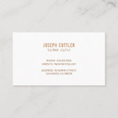 バーバーモダンショップ金ゴールドタイポグラフィ名刺 名刺 (裏面)