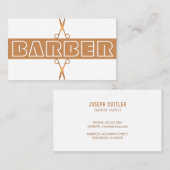 バーバーモダンショップ金ゴールドタイポグラフィ名刺 名刺 (正面/裏面)