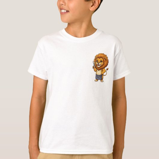 バーバーライオン美容師キッズ Tシャツ (正面)