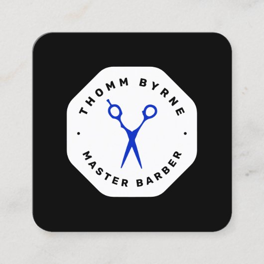 バーバー用ハサミ　ブラックエンブレム　スクエア名刺 スクエア名刺 (正面)