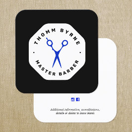 バーバー用ハサミ　ブラックエンブレム　スクエア名刺 スクエア名刺