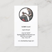 バーバー スケッチ カスタム フォト 名刺 (裏面)