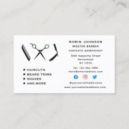 バーバー バーバーショップ ヒゲトリミング シェービング ソーシャルメディア 名刺