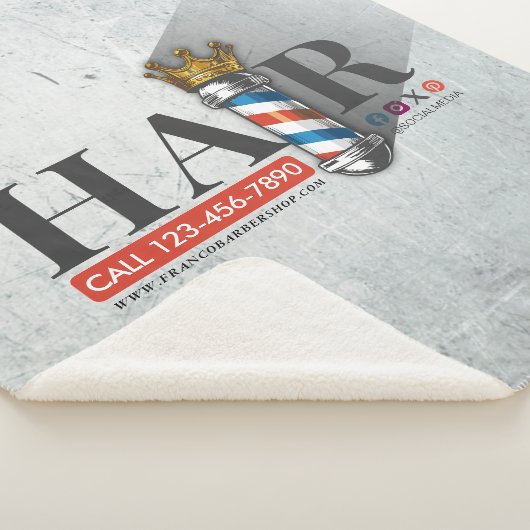 バーバー ヘアー ショップ キング クラウン バーバー ポール ヘアー サロン シェルパブランケット (3/4)