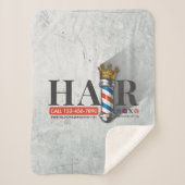 バーバー ヘアー ショップ キング クラウン バーバー ポール ヘアー サロン シェルパブランケット (正面)