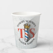 バーバー ヘアー ショップ キング クラウン バーバー ポール ヘアー サロン 紙コップ (正面)