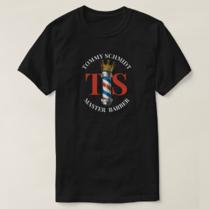バーバー ヘアー ショップ キング クラウン バーバー ポール ヘアー サロン Tシャツ