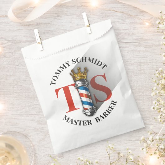 バーバー ヘア ショップ キング クラウン バーバー ポール ヘア サロン フェイバーバッグ (クリップ留めされた状態)