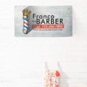 バーバー ヘア ショップ キング クラウン バーバー ポール ヘア サロン 横断幕 (インサイチュ)