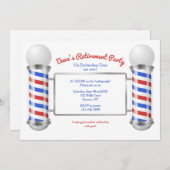バーバー・ポールの退職パーティー招待状 招待状 (正面/裏面)
