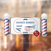 バーバー ポール バーバー ショップ ビジネスをカスタマイズ ウィンドウサイン (シート2)