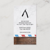 バーバー ポール | 木材と大理石 名刺 (裏面)