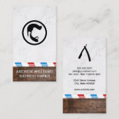 バーバー ポール | 木材と大理石 名刺 (正面/裏面)